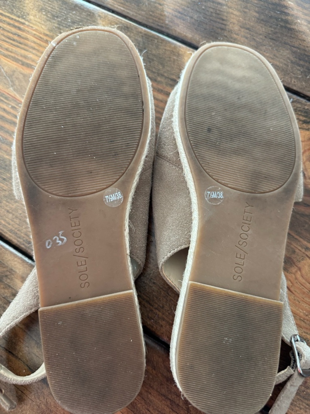 Sole society Tan slingback suede sandal size 7.5 flat - Picture 5 of 8